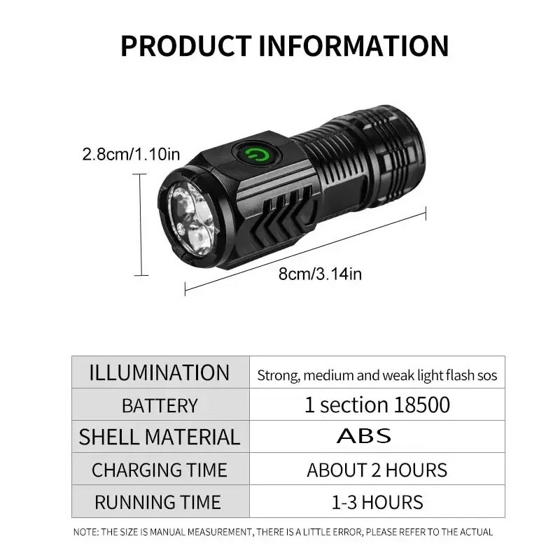 Мини-фонарик с 3 светодиодами  – обзор и цена Outdoor Lighting Black